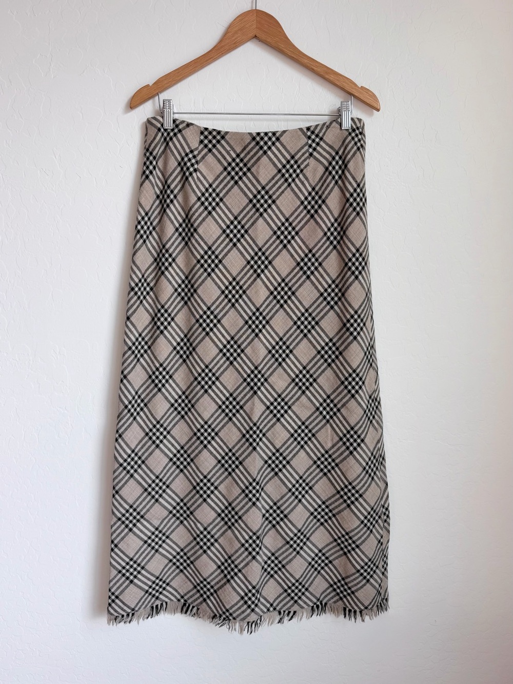 Preview Plaid Wool Midi Skirt